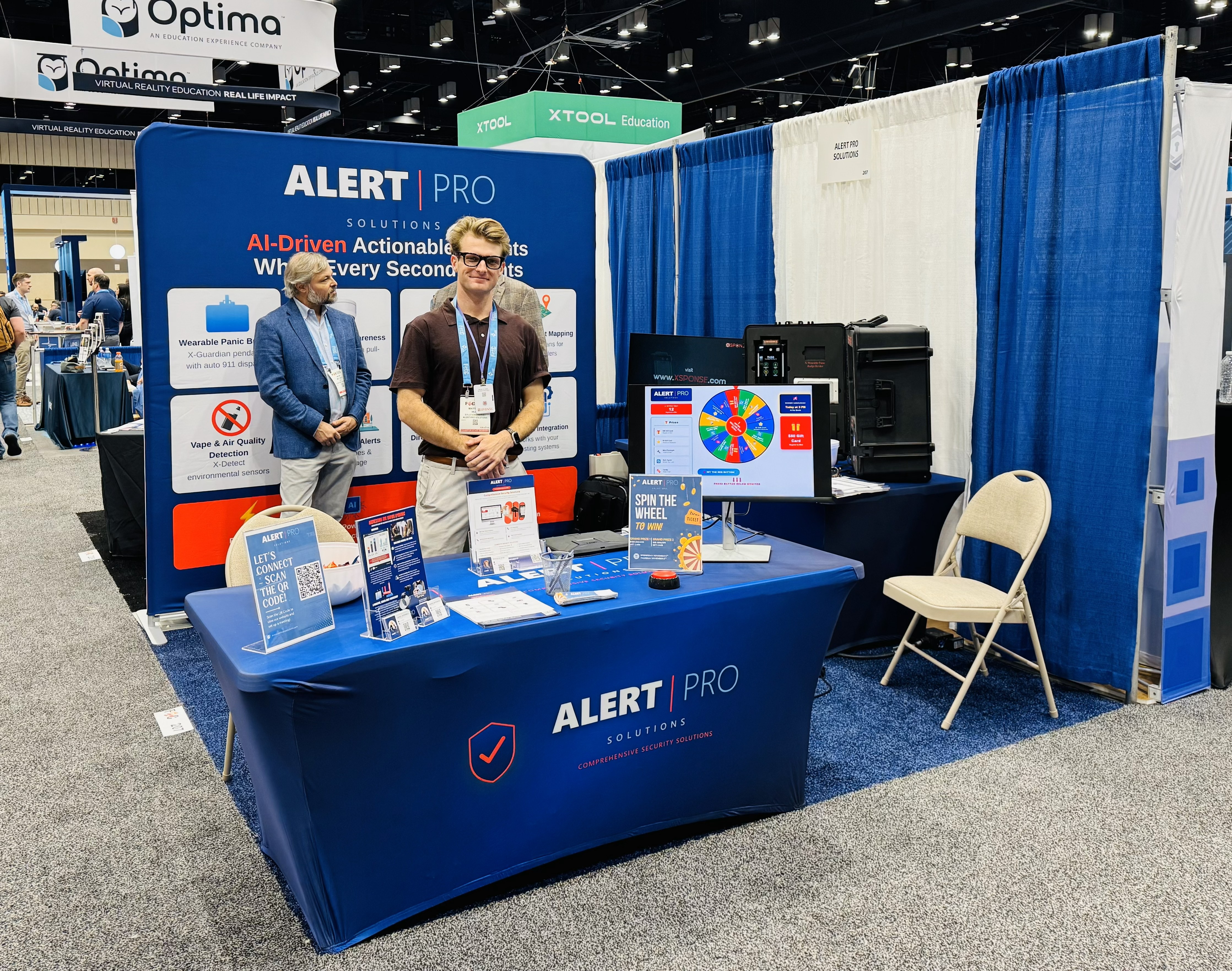 Matthew at the Alert Pro Solutions booth at FETC 2026